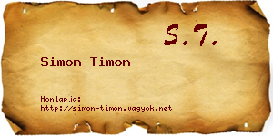 Simon Timon névjegykártya