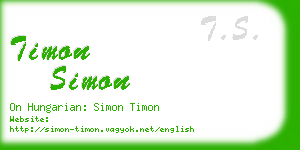 timon simon business card